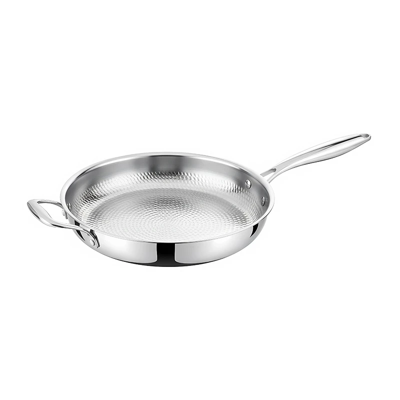 gs 01701 fp triply stainless steel honeycomb frypan with helper handle