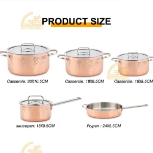 tri ply stainless steel cookware set gs 01602 9pcs size