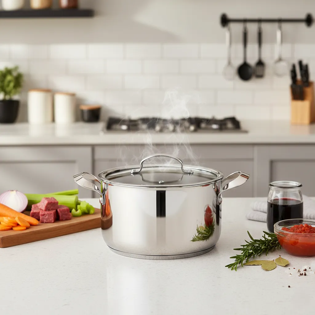 triply stainless steel casserole with fresh ingredients GS 01636 CA