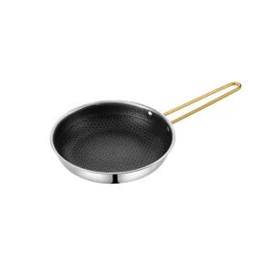 gs 01603 10pc small non stick frypan gold wire handle honeycomb