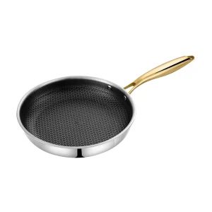 triply honeycomb frying pan gold plated handle GS 01601 FP