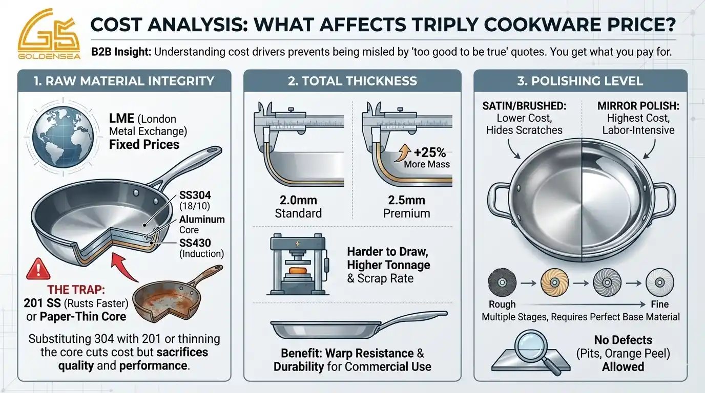 triply stainless steel cookware cost analysis guide