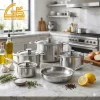 full body triply stainless steel cookware set gs 01605 9pc professional kitchen scene