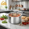 goldensea gs 01634 ca triply stainless steel casserole with glass lid simmering stew on kitchen scene