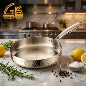 hammered triply stainless steel frying pan kitchen on countertop gs 01690 2 fp