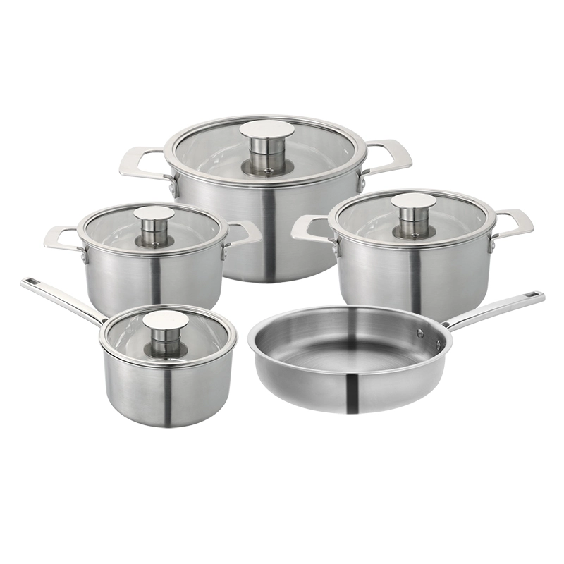 tri ply stainless steel cookware set gs 01605 9pcs