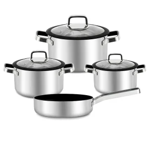 tri ply stainless steel cookware set gs 01611 7pcs