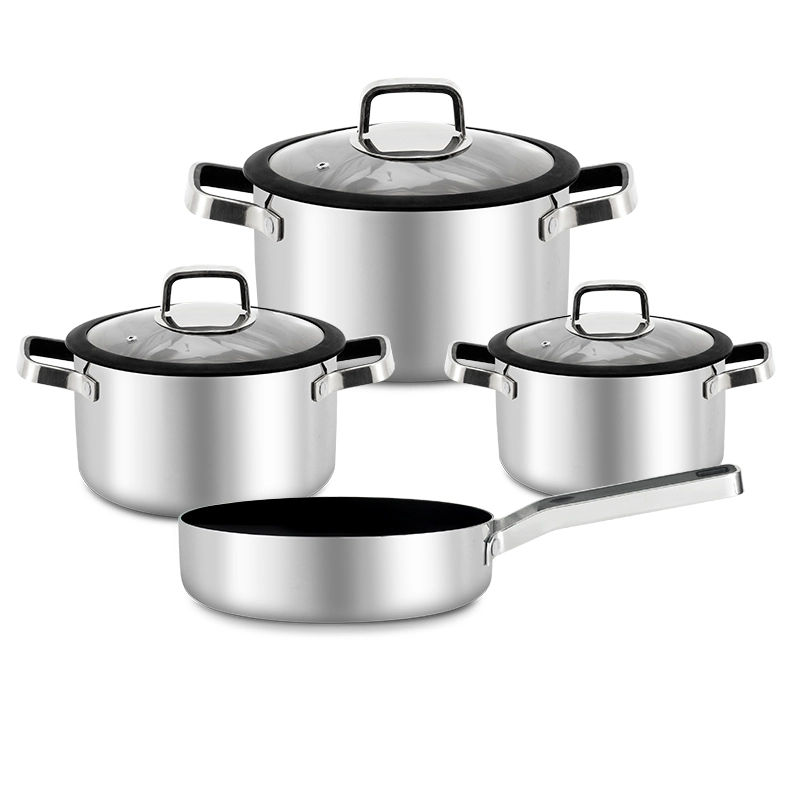 tri ply stainless steel cookware set gs 01611 7pcs
