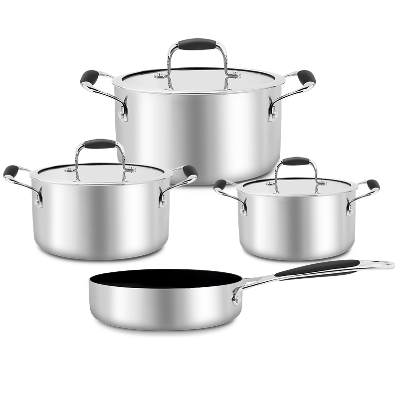tri ply stainless steel cookware set gs 01613 7pcs