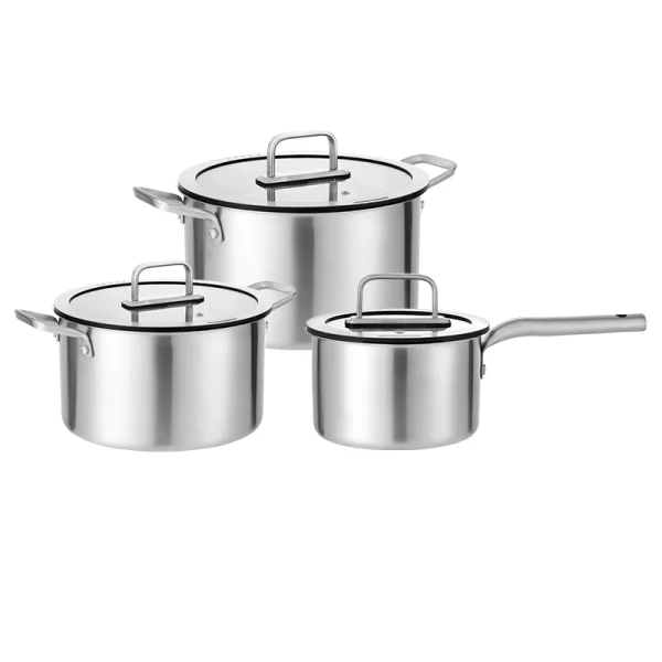 Gs Collection Pots Compact 6-Piece Tri-ply Cookware Set GS-01622-6PC