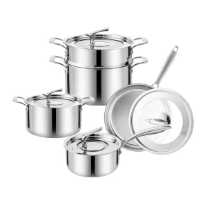 tri ply stainless steel cookware set gs 01626 9pcs