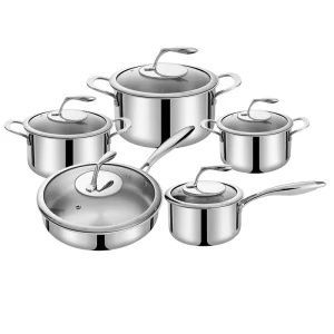 tri ply stainless steel cookware set gs 01690 10pc