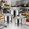 triply stainless steel cookware set 6pc modern kitchen scene gs 01647 6pc