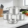 triply stainless steel cookware set gs 01606 7pc casserole frying pan kitchen scene