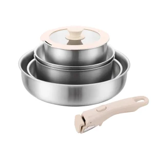 stackable space saving triply pots and pans set detachable handle GS 01614 9pc