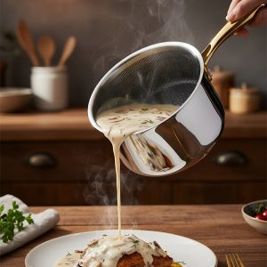 gs 01601 sp factory direct custom triply stainless steel saucepan pouring sauce