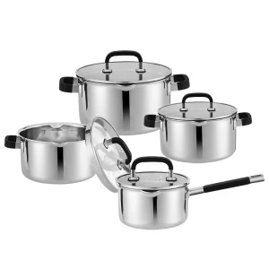 gs 01615 8pc wholesale triply cookware set product shot white background