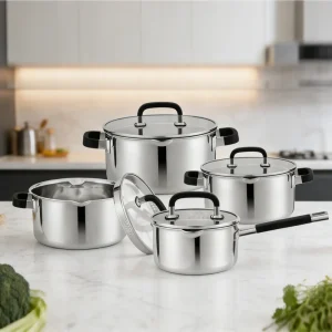 gs 01615 8pc wholesale triply stainless steel cookware set kitchen counter