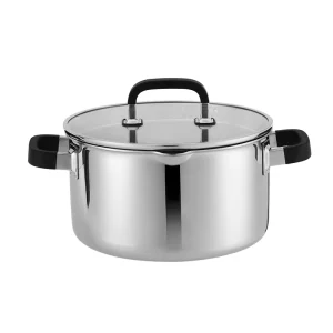gs 01615 ca bulk triply stainless steel casserole with lid white background