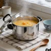 GS-01615 CA OEM tri-ply stainless steel casserole pot steaming soup
