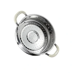 gs 01652 st manufacturer triply stainless steel steamer insert isolated