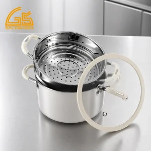 gs 01652 st oem triply stainless steel steamer pot commercial kitchen display