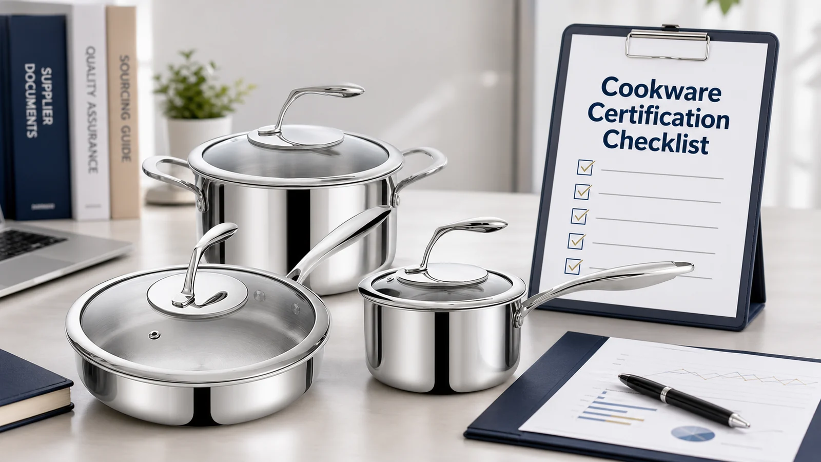 B2B cookware certification checklist with stainless steel cookware and supplier test report