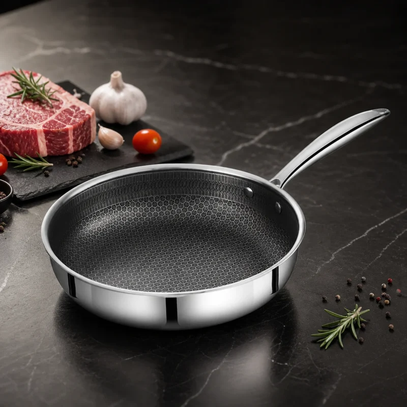 Triply stainless steel frying pans for private label cookware lines