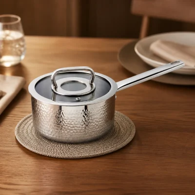 Triply stainless steel saucepans for private label cookware programs