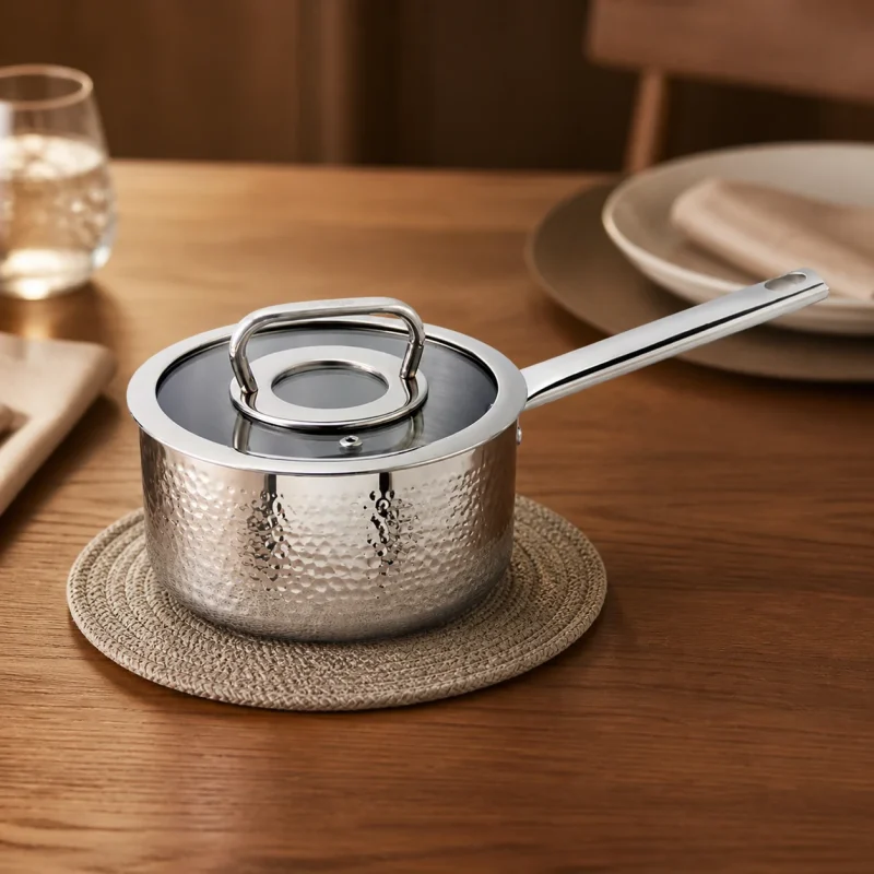 Triply stainless steel saucepans for private label cookware programs