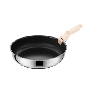 GS-01643 tri-ply nonstick frying pan fitted with the shared detachable handle for private label cookware projects
