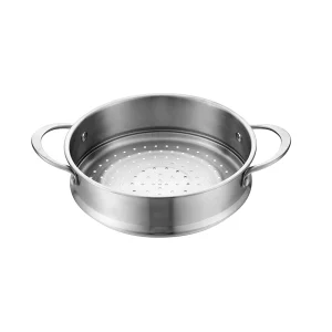 GS-01643-ST removable perforated stainless steel steamer insert with side handles