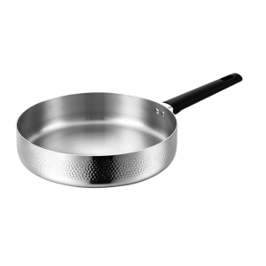 GS-01658-FP hammered tri-ply stainless steel frying pan exterior option with black long handle