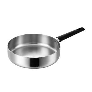GS-01658-FP deep tri-ply stainless steel frying pan with straight rim option for private label cookware