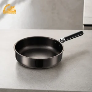 GS-01670-SP dark tri-ply stainless steel saucepan with black handle for OEM saucepan sourcing