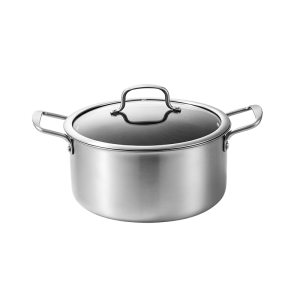 GS-01631 double-handle stainless steel casserole with glass lid