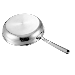 GS-01660-FP tri-ply stainless steel frying pan bottom view for OEM cookware sourcing