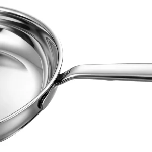 GS-01660-FP tri-ply stainless steel frying pan long handle with hanging hole detail