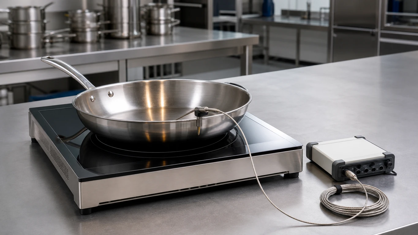 Illustrative tri-ply cookware heat-cycle test